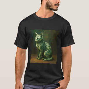 T-shirt Origami d'argent de chat fantastique
