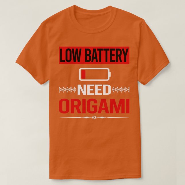 T-shirt Origami de batterie faible (Design devant)