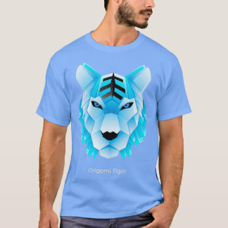 T-shirt Origami de tigre bleu