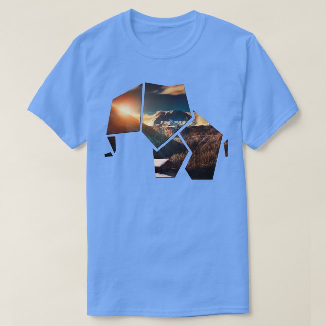 T-shirt origami d'éléphant 3 (Design devant)