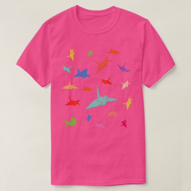 T-shirt Origami des grues en papier (Design devant)