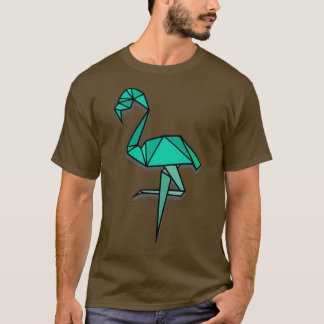 T-shirt Origami Flamant rose Aqua Green