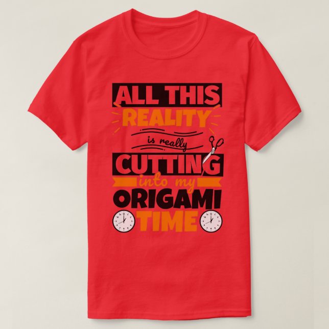 T-shirt Origami Funny Dit Hobby (Design devant)