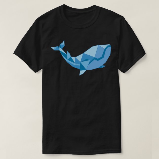 T-shirt origami géométrique de baleine abstrait (Design devant)