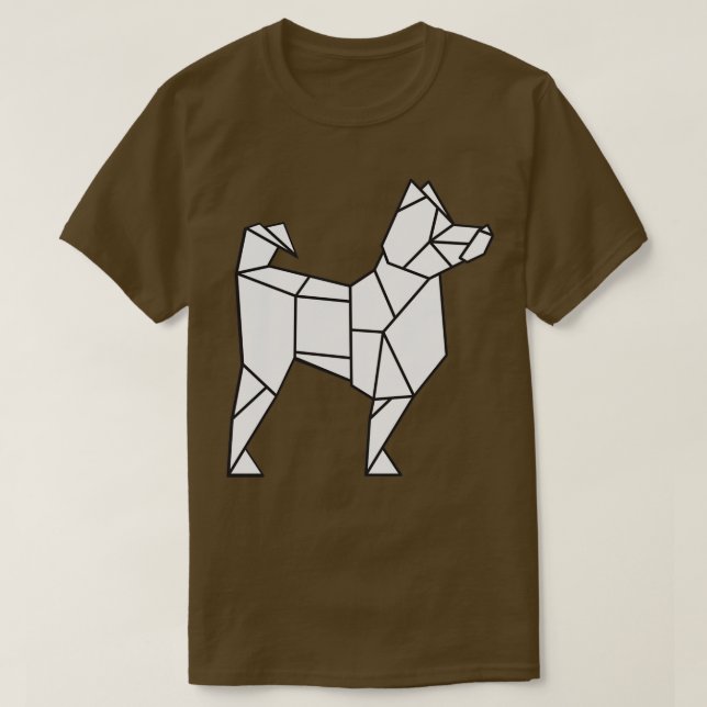 T-shirt Origami Husky Origami Chien Papier japonais (Design devant)