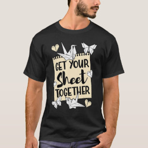 T-shirt Origami Papier principal Pliage Grue d'artisanat O