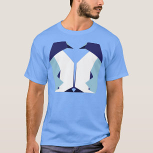 T-shirt origami pengiun couple motif