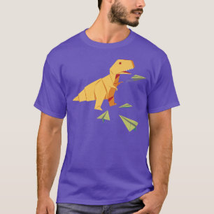 T-shirt Origami T-Rex Dinosaur Flying Paper Airplane Premi