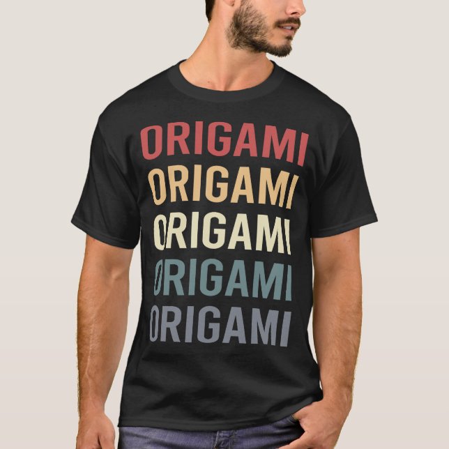 T-shirt Origami Texte Rétro (Devant)