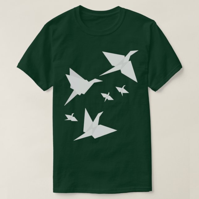 T-shirt Origami Vols bleu clair (Design devant)