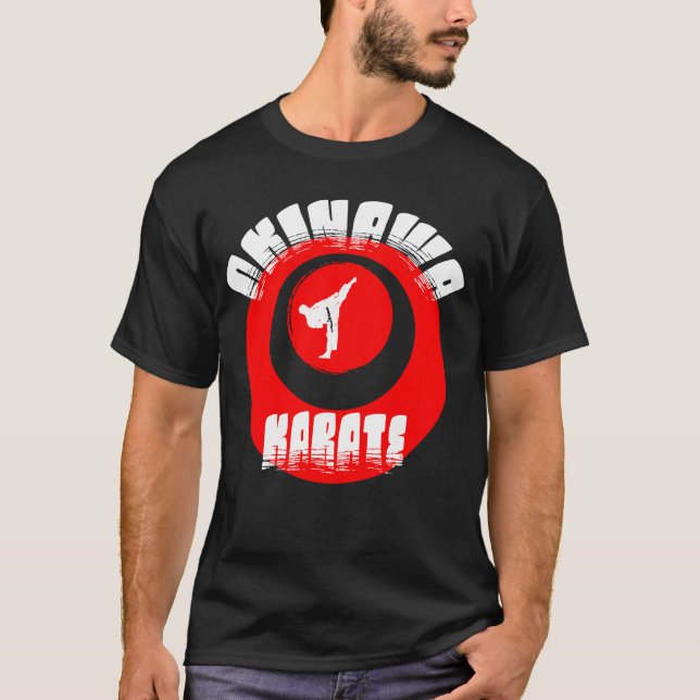 T-shirt original avec dessin de karaté d'Okinawa (Devant)