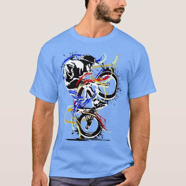 T-shirt Original Bmx Flatland Rouge Jaune (Devant)