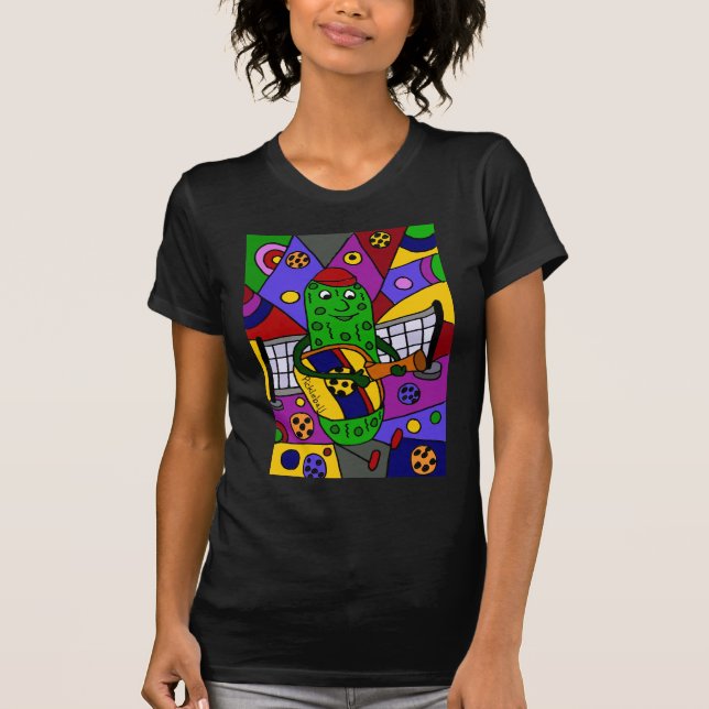 T-shirt Original drôle d'art abstrait de Pickleball (Devant)