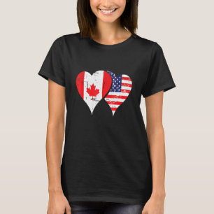 T-shirt Origine canadienne deux nations en un seul homme U