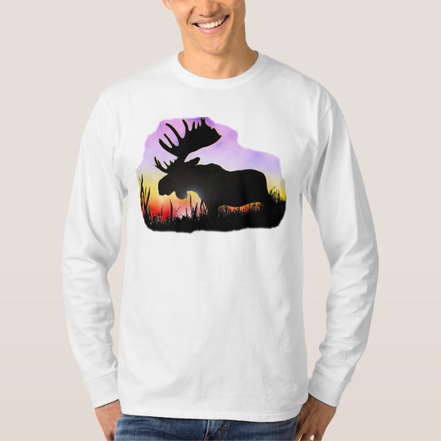 T-shirt Orignaux Sillouette de l'Alaska (Devant)