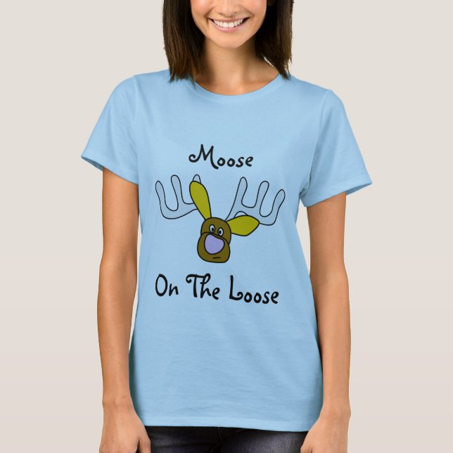 T-shirt Orignaux sur l'amusement lâche de cadeau de (Devant)