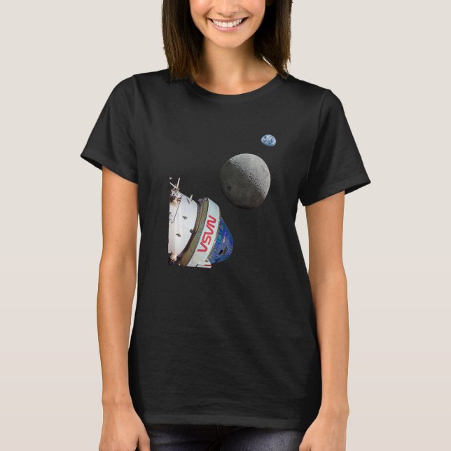T-shirt Orion Spacecraft Seeing Moon and Earth Woman On Th (Devant)