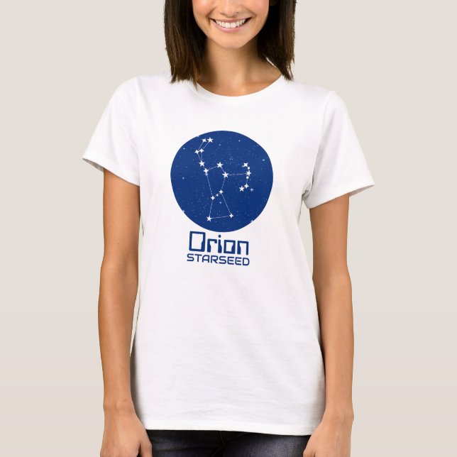 T-shirt Orion Starseed - Design bleu et blanc (Devant)
