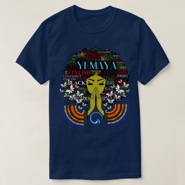 T-shirt Orisha Yemaya la déesse de l'océan la Grande Mot (Design devant)