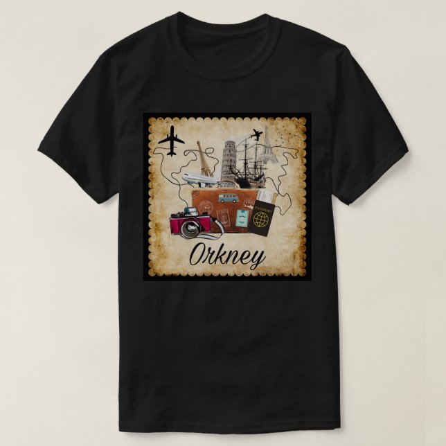 T-shirt Orkney World Travel Souvenir Destination Tr (Design devant)