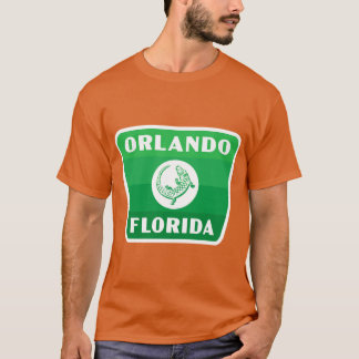 T-shirt Orlando Florida Retro Gator Badge Vert