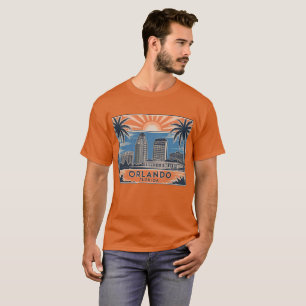 T-shirt Orlando Florida Skyline Style Vintage du milieu du