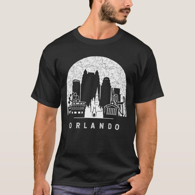 T-shirt Orlando Florida Vintage Skyline (Devant)