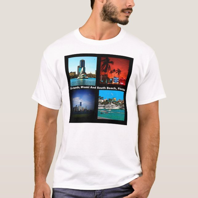 T-shirt Orlando, Miami, South Beach Collage (Devant)