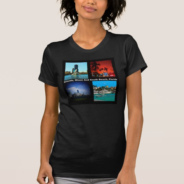 T-shirt Orlando, Miami, South Beach Collage (Devant)