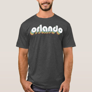T-shirt Orlando Retro Typographie arc-en-ciel style défraî