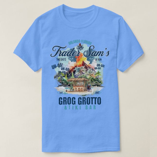 T-shirt Orlando Trader Sams Grog Grotto et Tiki Bar 2 Pol (Design devant)