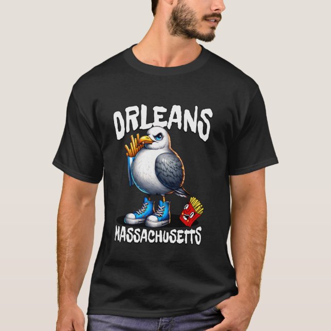 T-shirt Orléans Massachusetts Drôle de Mouette Frites S (Devant)