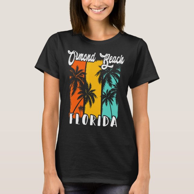 T-shirt Ormond Beach Palm Trees Beach Floride Retro Vacati (Devant)
