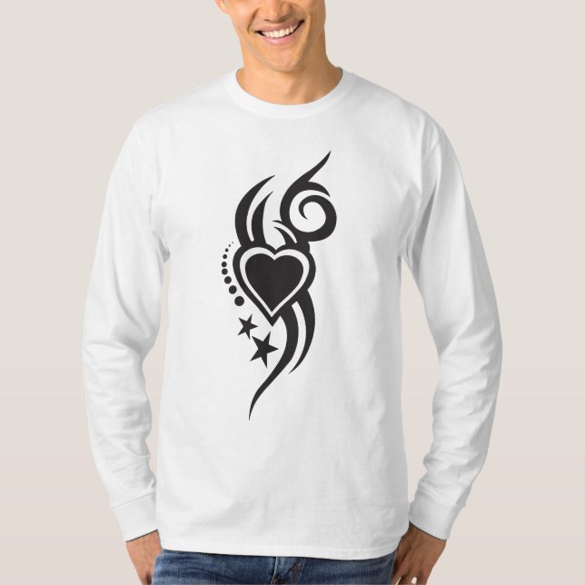 T-shirt Ornamental Floral Heart Tattoo  (Devant)