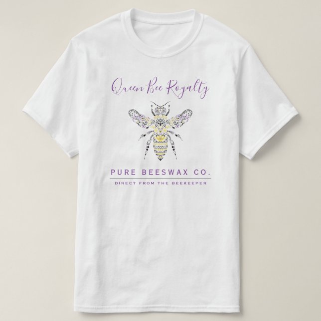 T-shirt Ornate Bee Custom Beeswax Logo (Design devant)