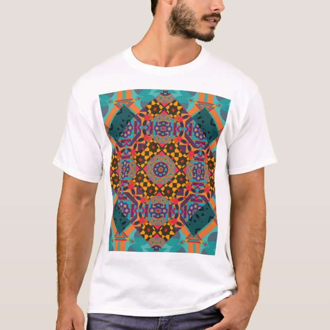 T-shirt Orné Est : Décor Vert Luxe. (Devant)