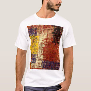 T-shirt Ornement broderie, lignes colorées, style bohème