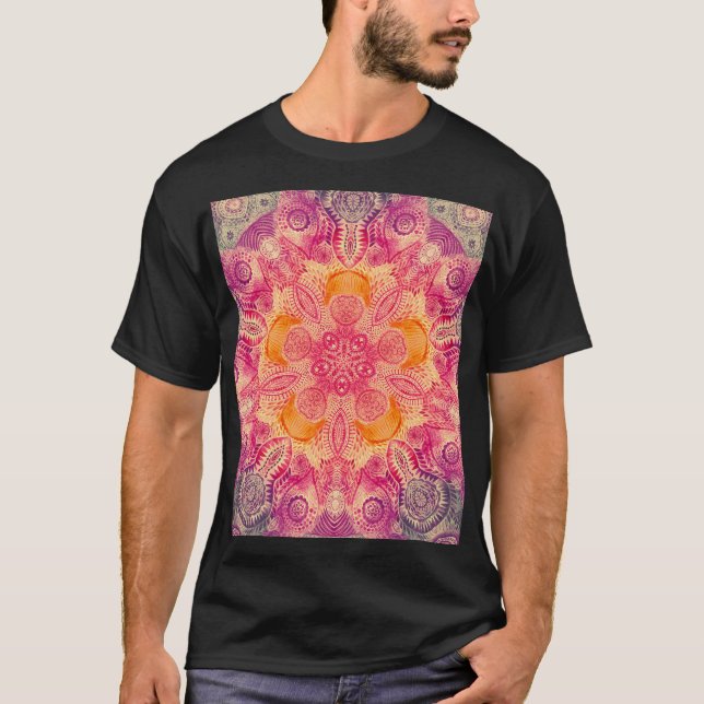 T-shirt Ornement de dentelle Mandala : Conception d'aquare (Devant)