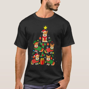 T-shirt Ornement de Noël Corgi Décoration d'arbre Chien Lu