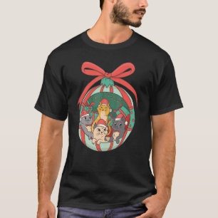 T-shirt Ornement de Noël pour chats vintage Santa Noël vac