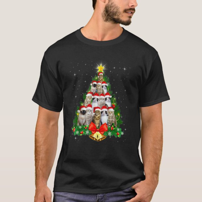 T-shirt Ornement de sapin de Noël pour chat (Devant)