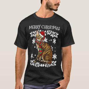 T-shirt Ornement Joyeux Noël Chat Toyger Noël Santa