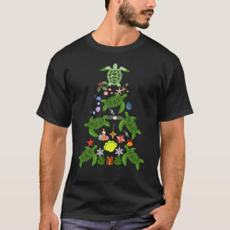 T-shirt ornemental de l'Arbre de Noël de la tortue