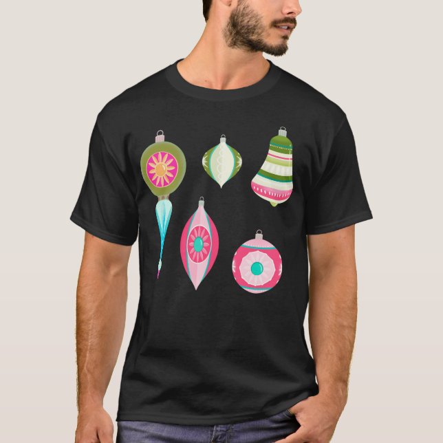 T-shirt Ornements de Noël vintage (Devant)