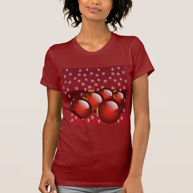 T-shirt Ornements rouges (Devant)