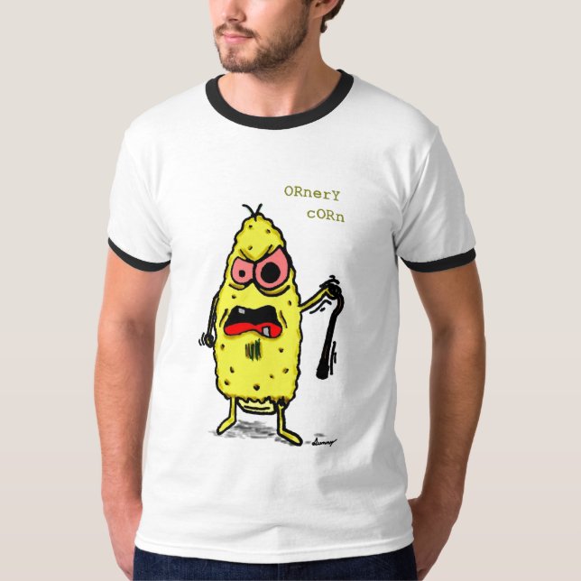 T-shirt ornery Corn Mens Ringer (Devant)