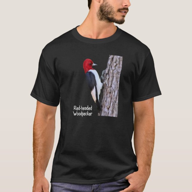 T-shirt Ornithologie des oiseaux de pic à tête rouge (Devant)