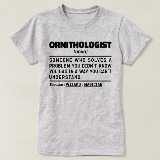 T-shirt Ornithologue Noun Définition Cool d'observation de (Design devant)