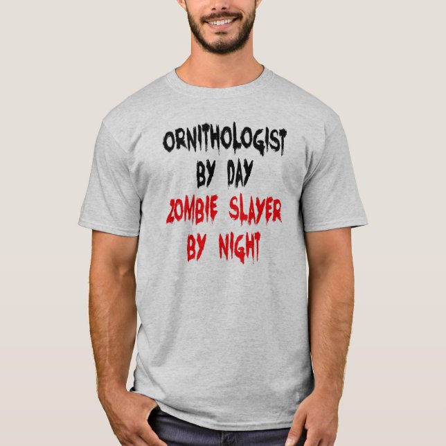 T-shirt Ornithologue Zombie Slayer (Devant)