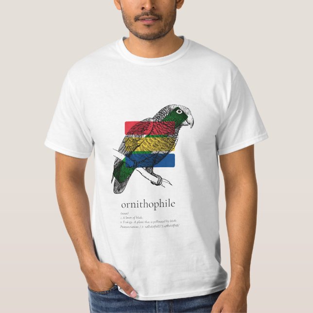 T-shirt Ornithophile : Croquis de perroquet avec des blocs (Devant)